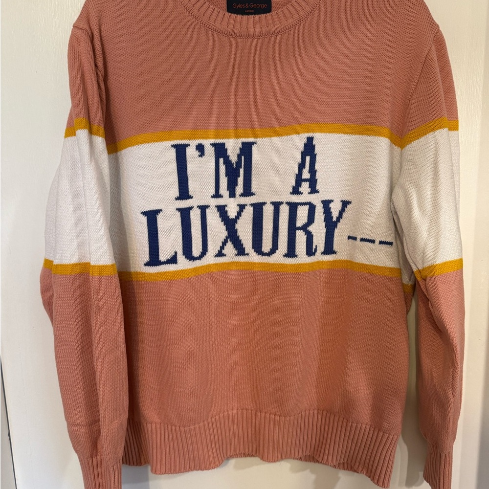 Rowing Blazers Pink and White Crewneck Sweater
